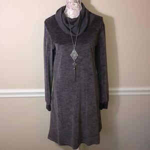 The Limited Velour Gray Cowl Neck Dress Medium